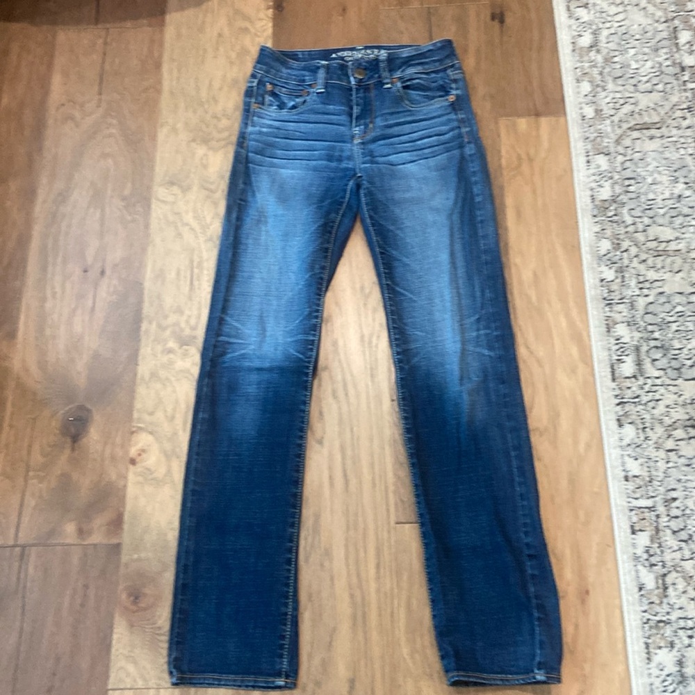 AEO Super Stretch Straight Jeans Size 0